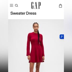 GAP Women's Long Sleeve Red Dress